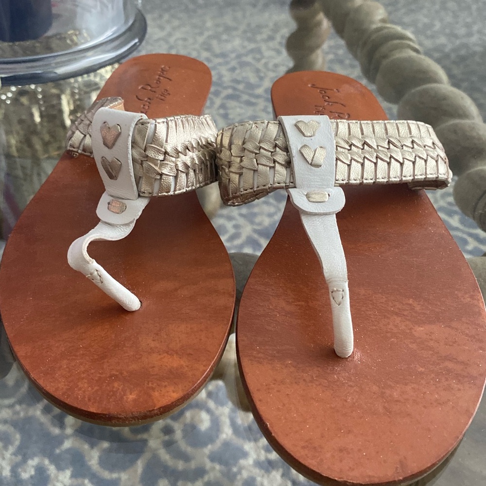 Jack Rogers sandals Collins in gold and white